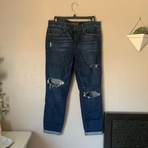 Joe’s straight cropped distressed denim